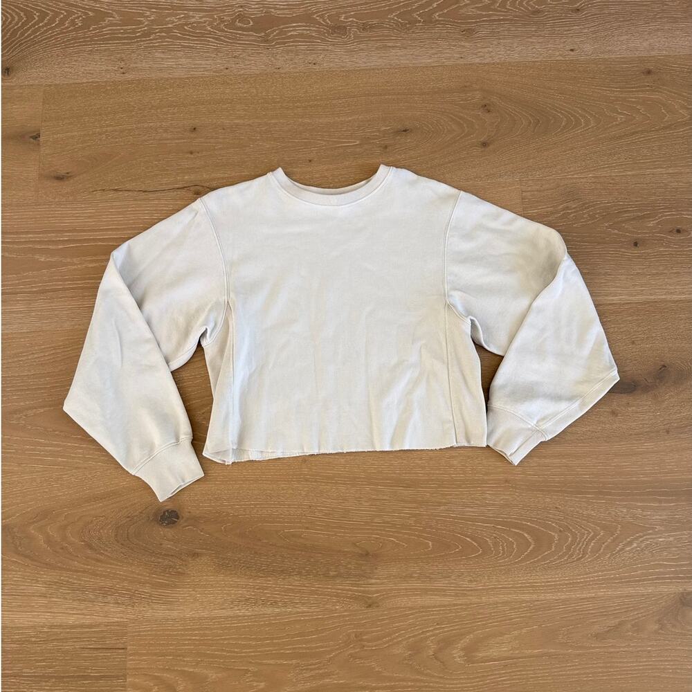 All Saints Cropped Sweatshirt Size S Beige